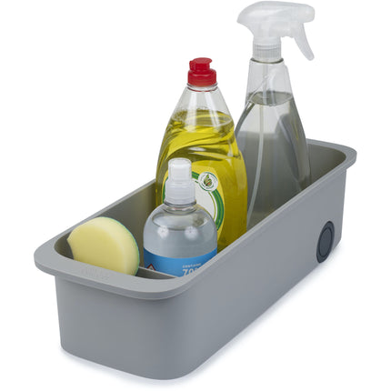 Keukenkast organizer CupboardStore met schoonmaakmiddelen en spons in sponsvakje