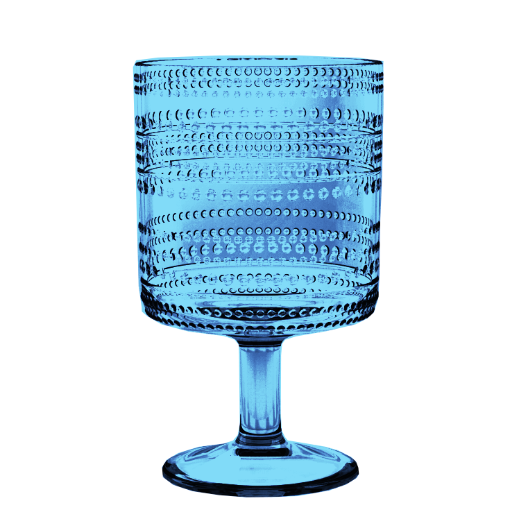 Cobalt blauw wijnglas uit kunststof Beaded van Abode.