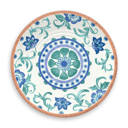 Dessertbord uit kunststof in fleurige tinten en bpa-vrij Rio Turquoise Floral