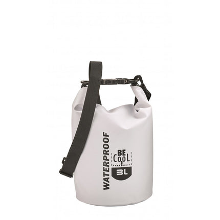 Witte crossbody tas met zwarte draagriem waterproof met 3 liter inhoud van BE Cool