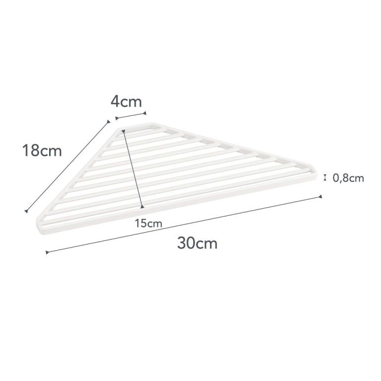 Hoekvormig afdruiprek voor spoelbak wit van Yamazaki afmetingen