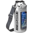Rugzak Explorer 2 liter van Celly grijs zijaanzicht met smartphone in de houder