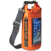 Rugzak Explorer 2 liter van Celly oranje zijaanzicht met smartphone in de houder