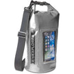 Rugzak Explorer 5 liter van Celly grijs zijaanzicht met smartphone in de houder