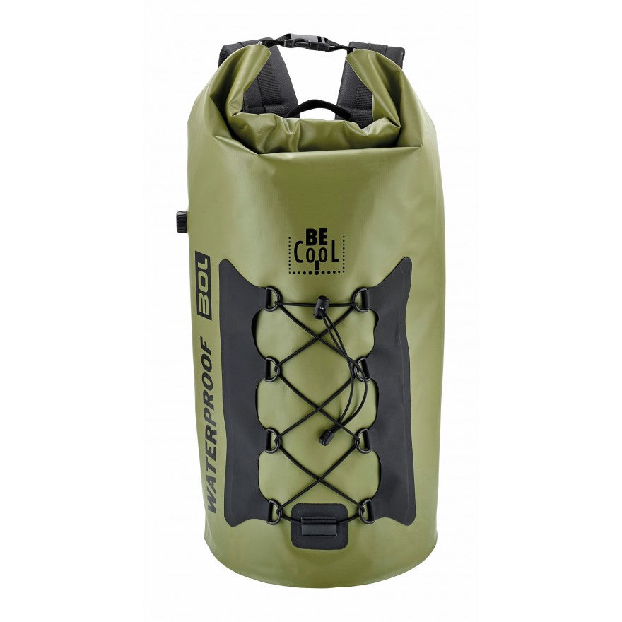 Groene rugzak waterproof met 30 liter inhoud van BE Cool